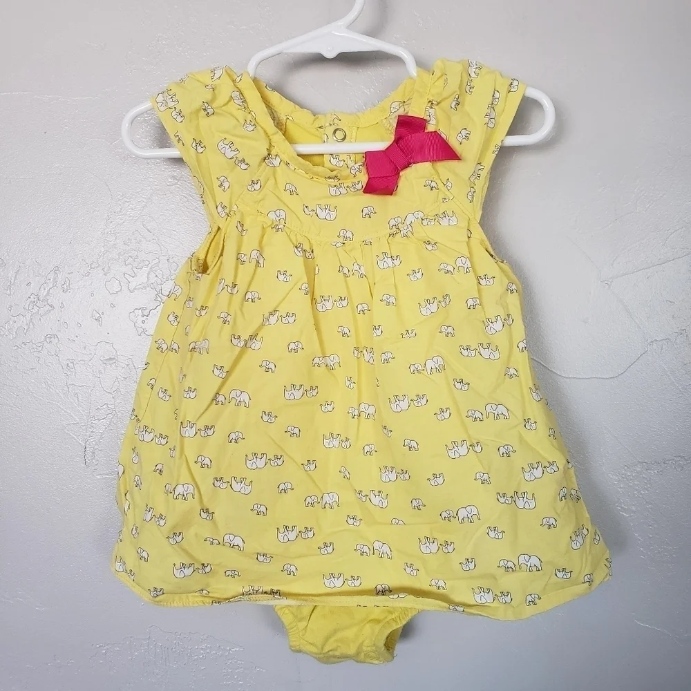 Just One You Carter's Baby Girl 18 Month Yellow Elephant Short Sleeve Bodysuit